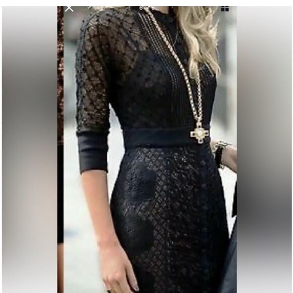 Byron Lars Beguile Mona Lace Sheath Dress Black 0 - Picture 11 of 11